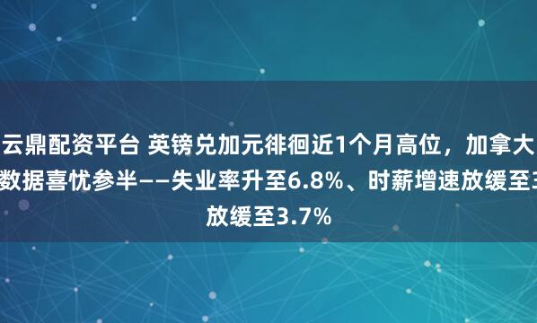 云鼎配资平台 英镑兑加元徘徊近1个月高位，加拿大就业数据喜忧参半——失业率升至6.8%、时薪增速放缓至3.7%